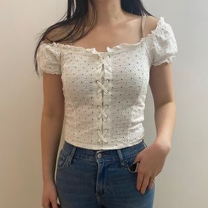 New Look lace up milkmaid style top